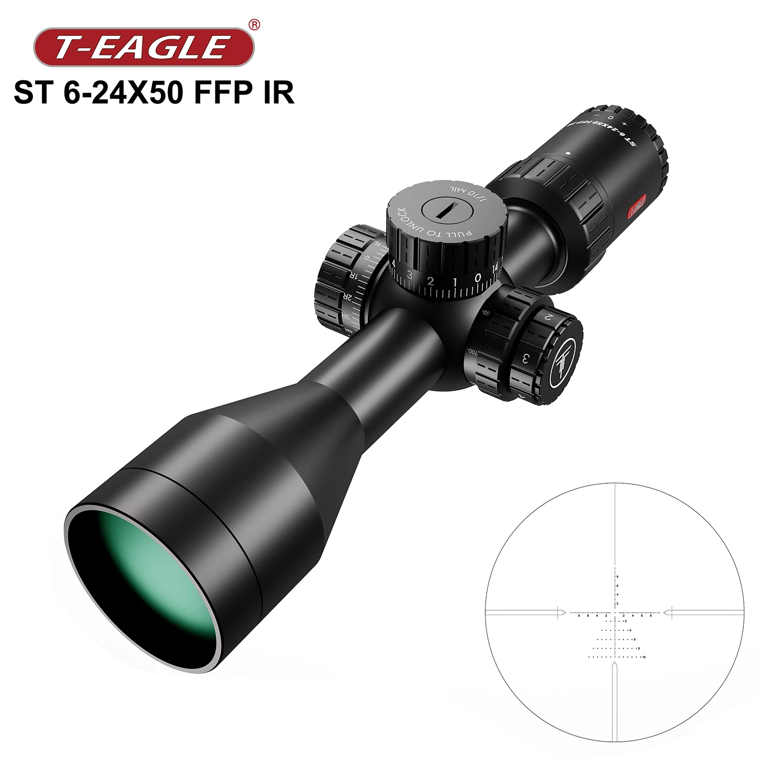 T-Eagle mira telescópica táctica AR15 6-24x50 FFP IR para PCP - imagen 2