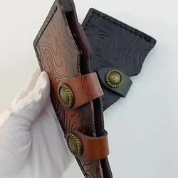Funda protectora hacha de cuero vacuno bicolor para cuchilla