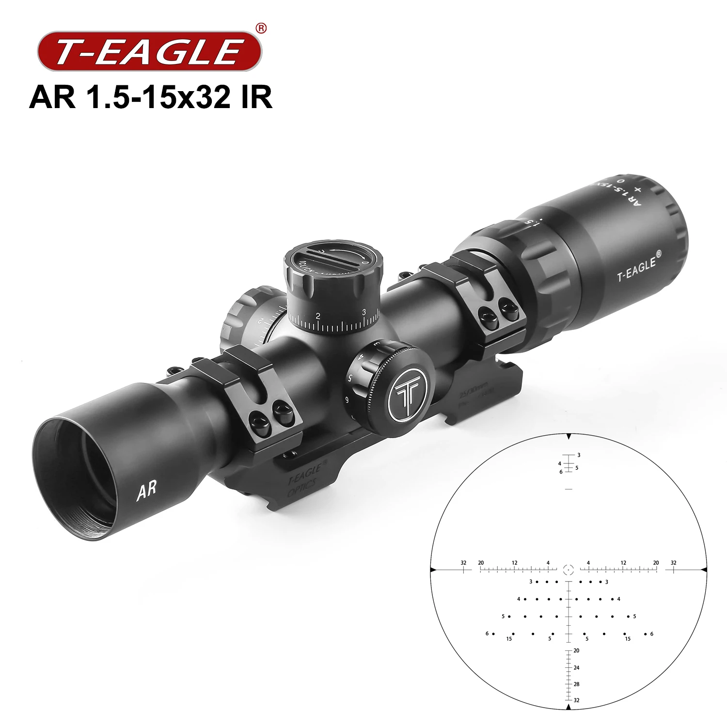 T-EAGLE Optics mira telescópica SFIR regulable para airsoft/PCP - imagen 2