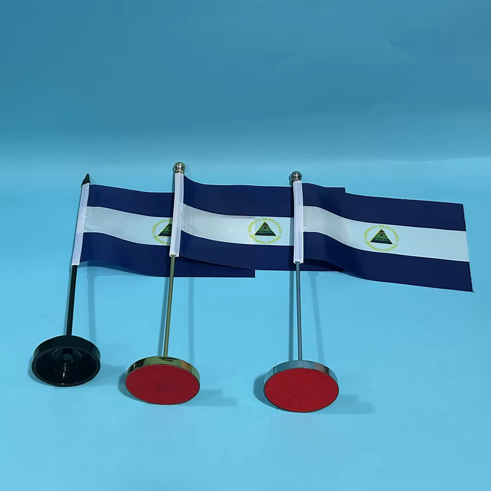 Bandera Nicaragua poliéster para escritorio - imagen 5