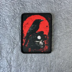 Parche calavera cuervo táctico – Velcro para equipamiento militar