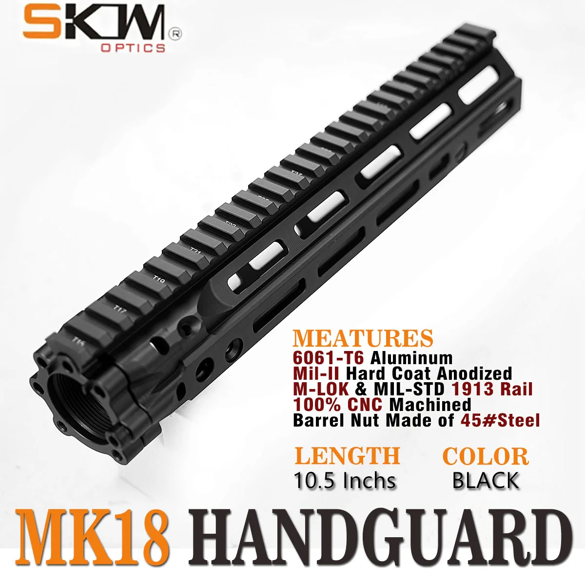 SKWOPTICS Carril Picatinny de aluminio para AR15 con guardamanos M-LOK - imagen 3