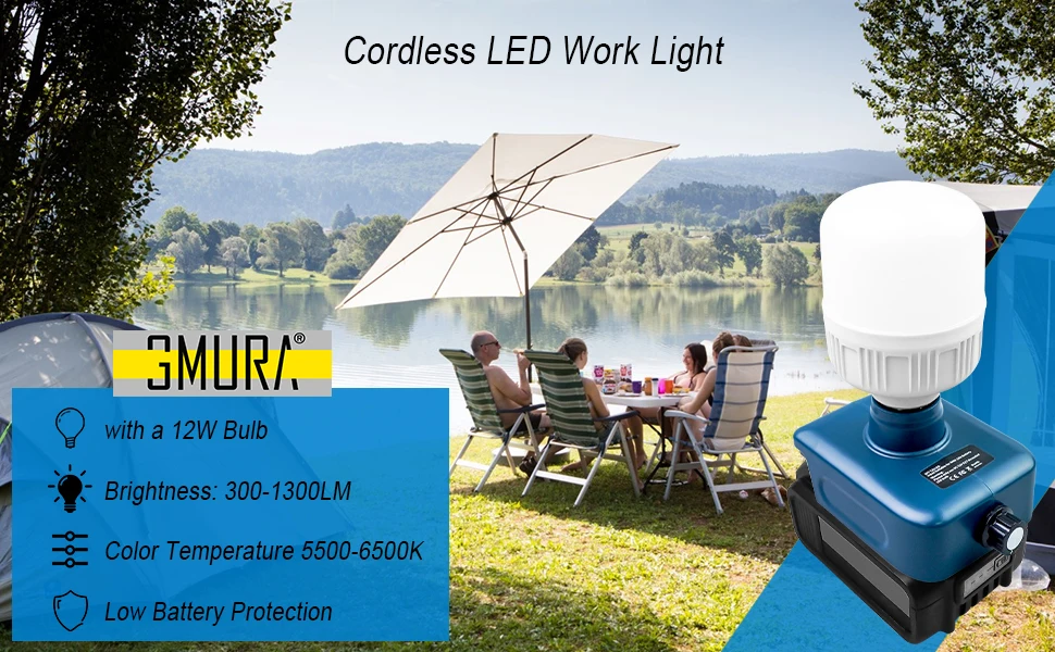 Lámpara de Trabajo LED Inalámbrica para trabajos en interior y exterior