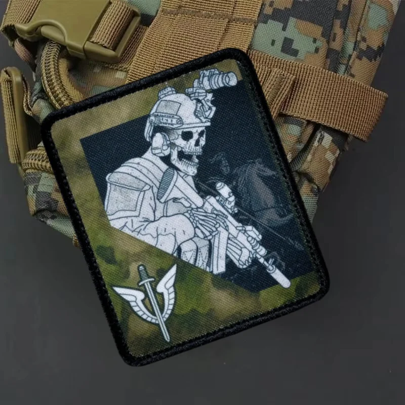 Parche táctico militar OMON Moscú musgo – Insignia moral calavera - imagen 2