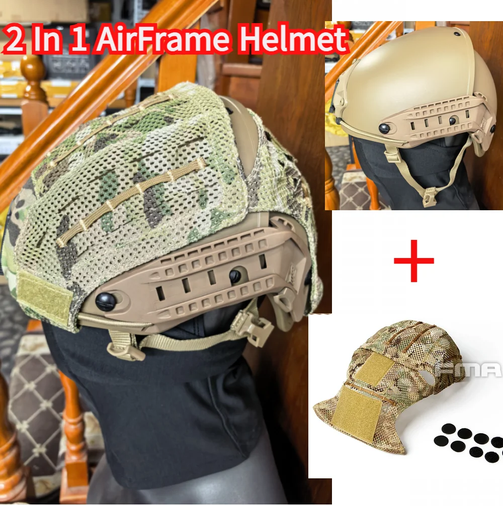 Casco táctico FMA camuflaje airsoft y caza con funda protectora - imagen 4