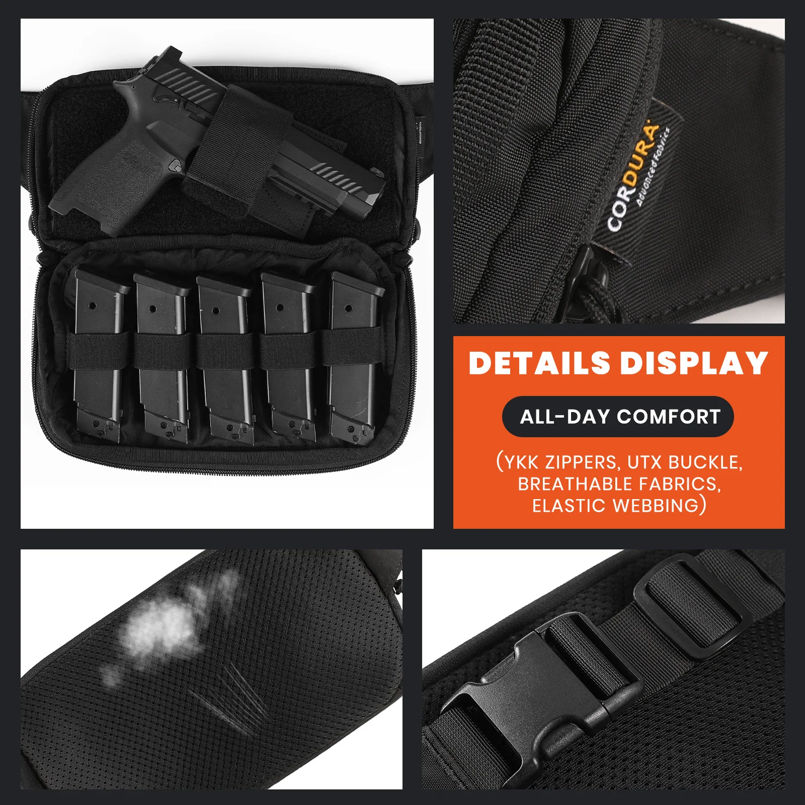 VOTAGOO Riñonera táctica CCW portación oculta de Cordura 420D - imagen 5