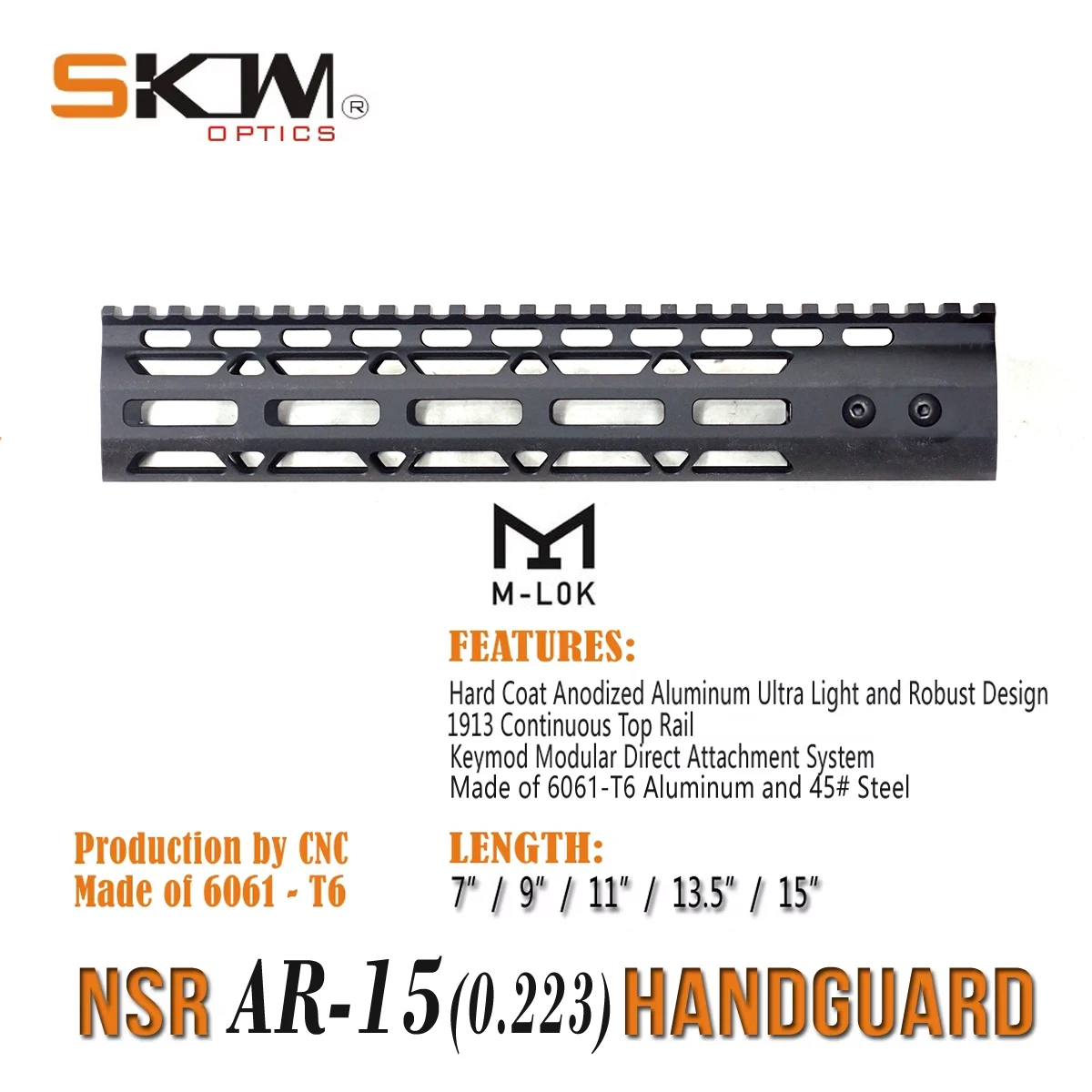SKWOPTICS K-MOD NSR: guardamanos M-LOK flotante para AR-15 - imagen 2