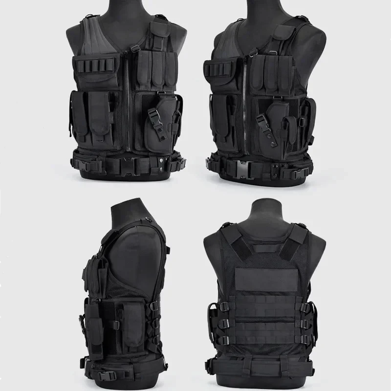 Chaleco táctico MOLLE ajustable con protección corporal para airsoft - imagen 5