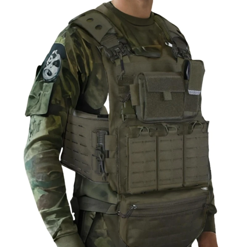 Bolsa táctica Super Admin vista frontal con sistema MOLLE