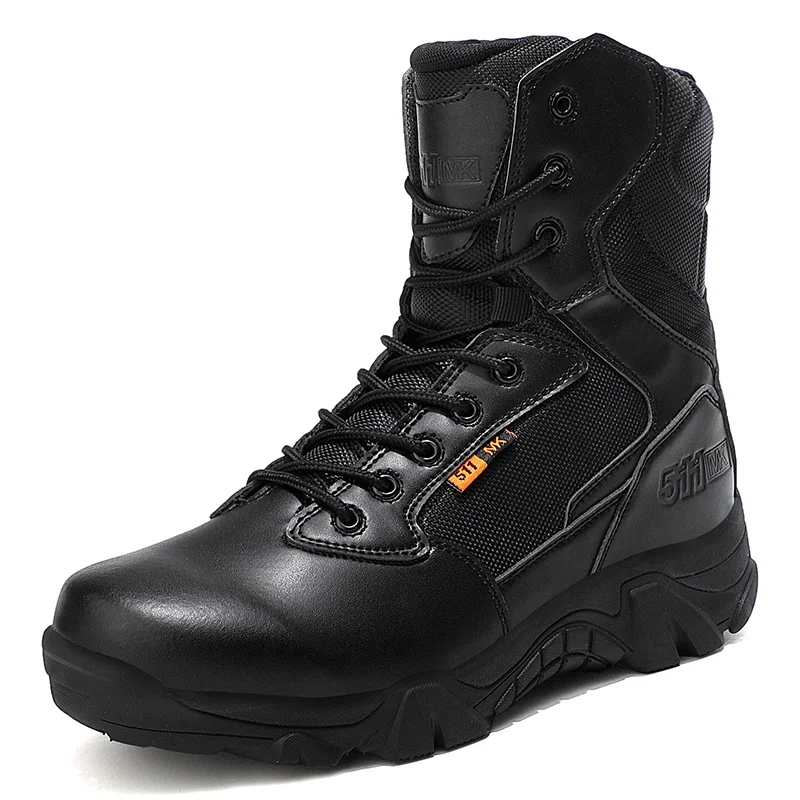 Botas tácticas de cuero impermeables y transpirables para hombre - imagen 2