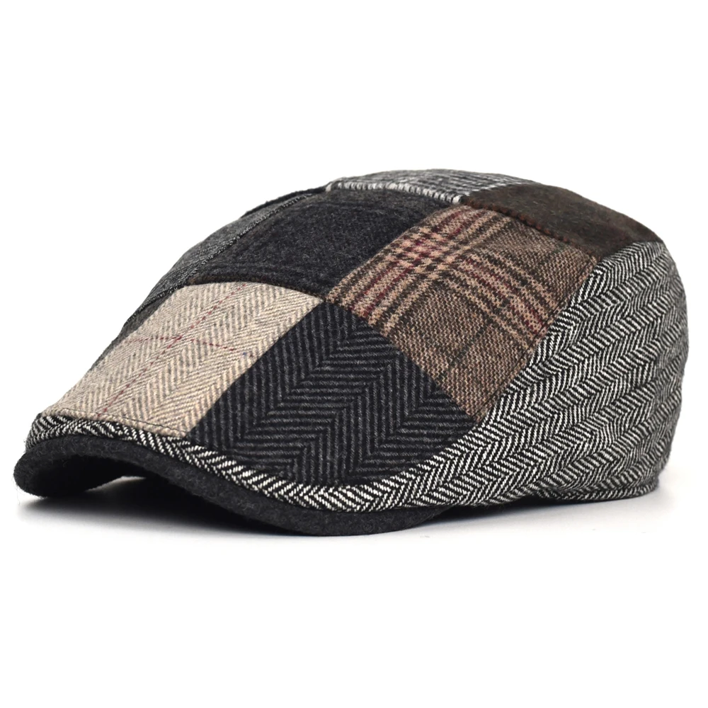 Gorra boina vintage de retales tipo espiga