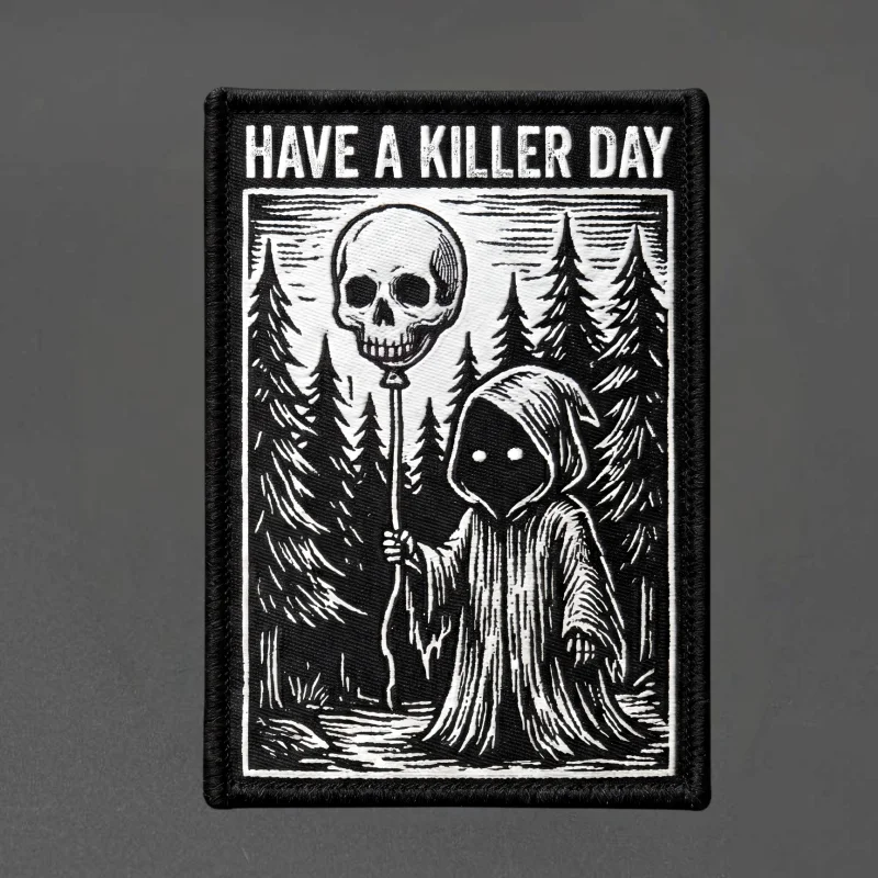 Parche táctico calavera con velcro para chalecos y mochilas - imagen 2