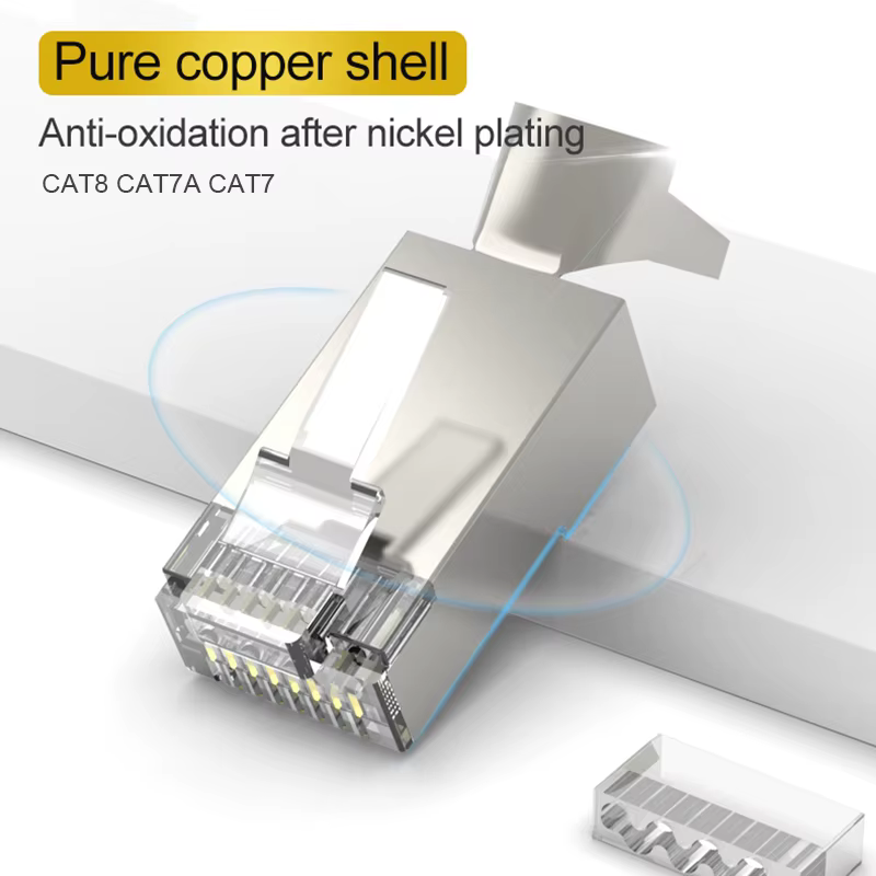 Xintylink Conector RJ45 CAT7 blindado 8P8C FTP para Ethernet - imagen 4