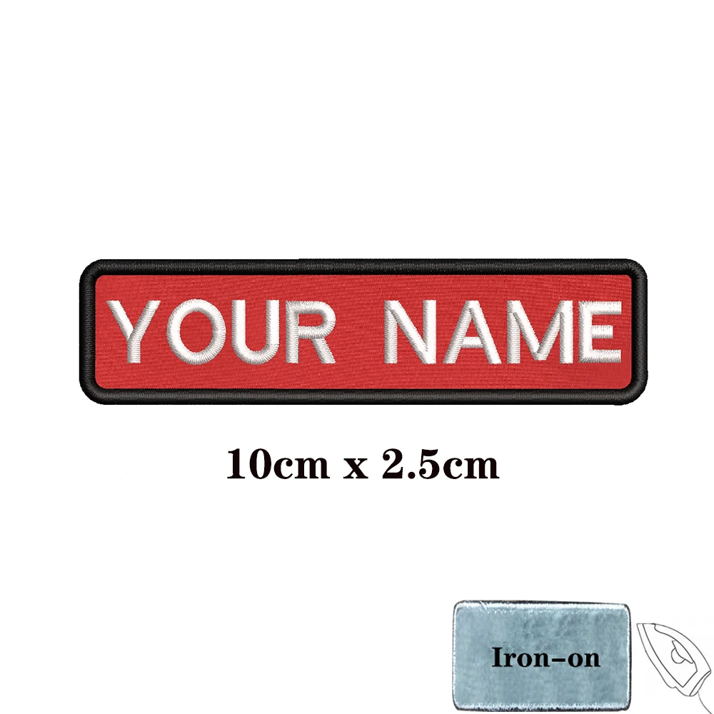 Parche con nombre personalizado rojo - plancha o gancho varios tamaños - imagen 2