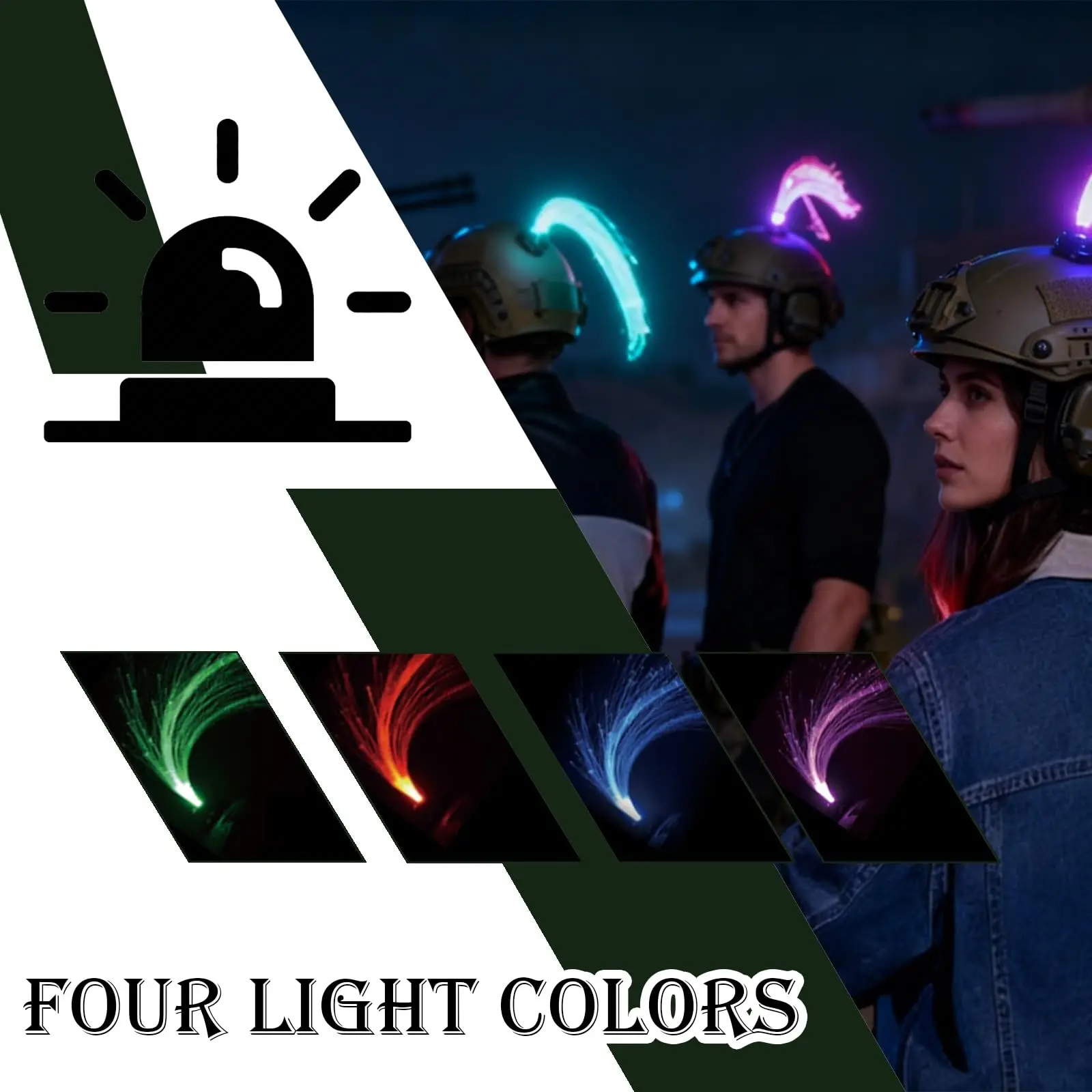 Luz táctica de señalización LED recargable para casco, cuatro colores - imagen 4