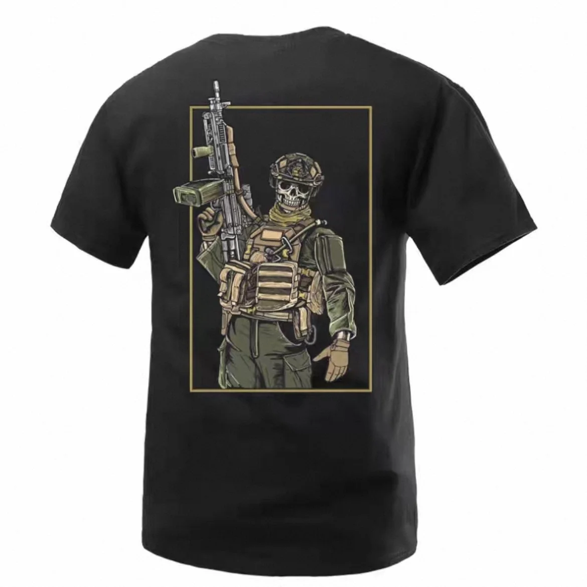 Tough Guy Club camiseta militar de algodón puro, estampado manga corta - imagen 3