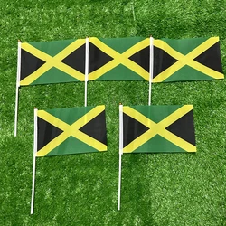 Bandera de mano Jamaica doble cara para deportes y decoración hogar