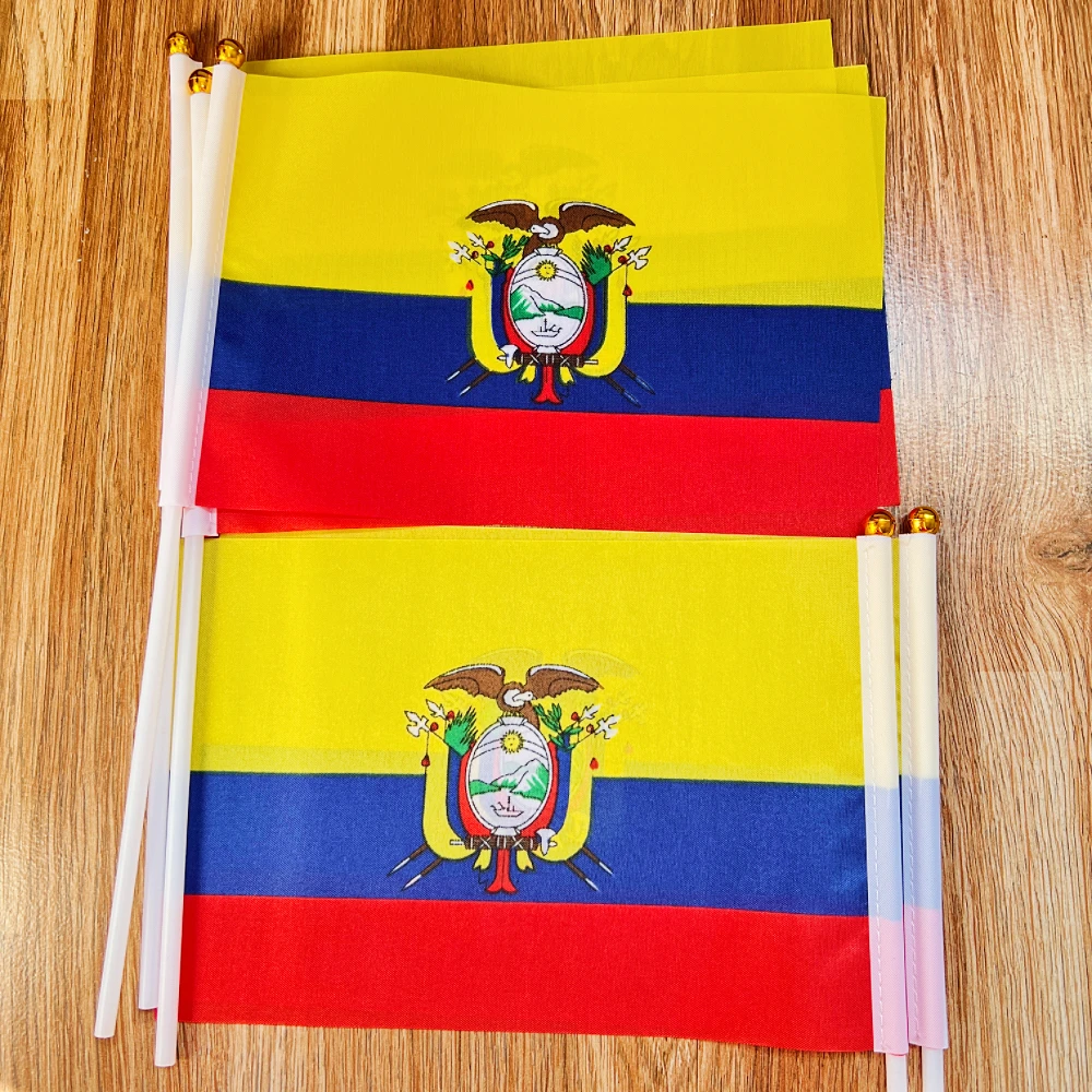 Bandera de Ecuador con asta plástica para eventos deportivos - imagen 5