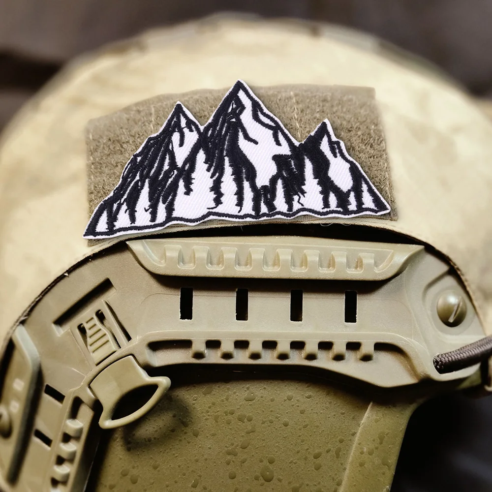 Parche bordado montaña termoadhesivo – Insignia moral militar - imagen 4