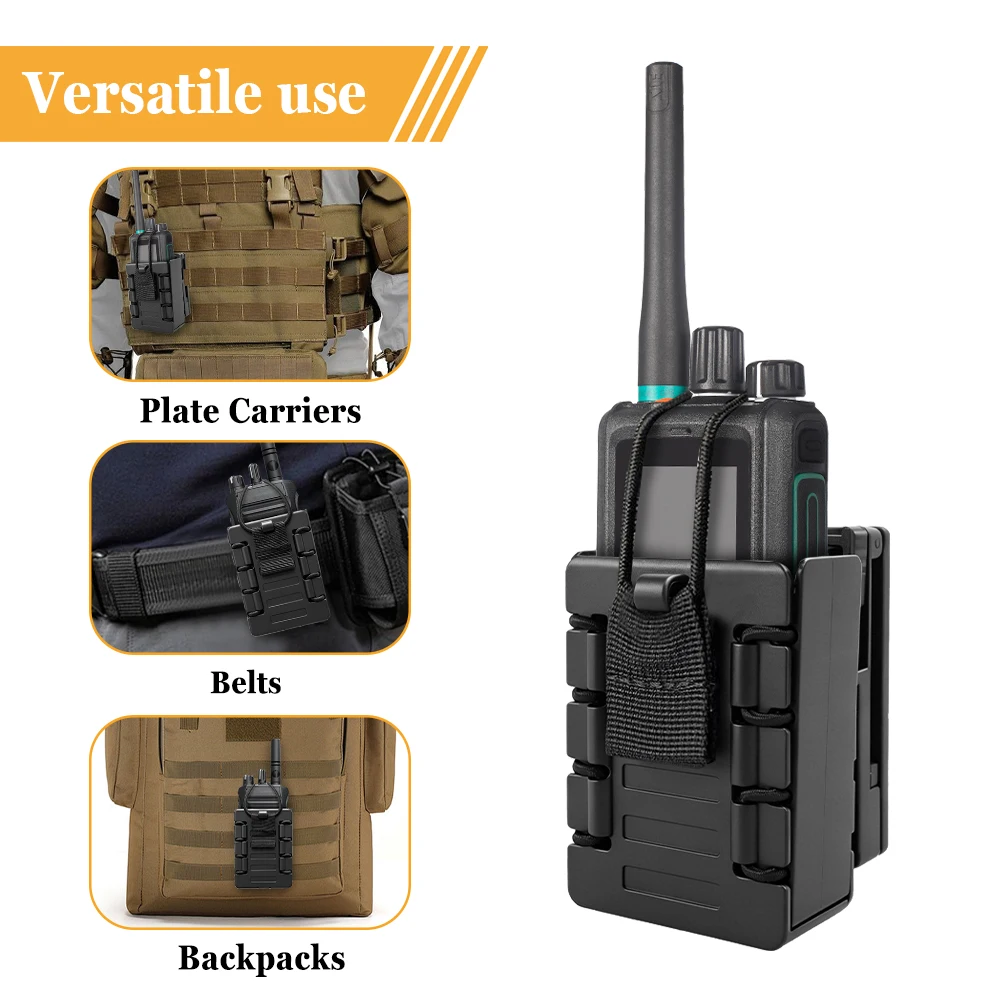 Funda táctica MOLLE para walkie talkie de polímero, radio - imagen 2