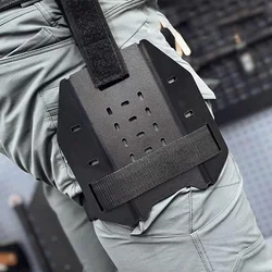 Funda Kydex táctica para muslo con placa fija y EDC