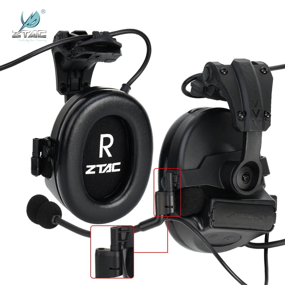 ZTAC auriculares tácticos para casco Pelto Comta II con riel arco - imagen 5