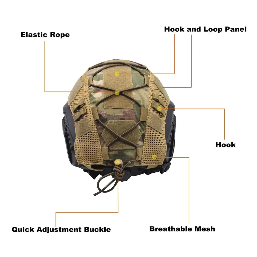 Funda rápida casco táctico con bolsa batería y contrapeso - imagen 3