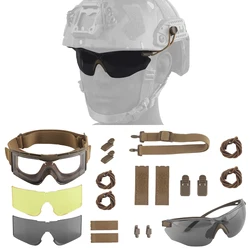 Gafas tácticas POSEIDON Defense con lentes intercambiables y cascos