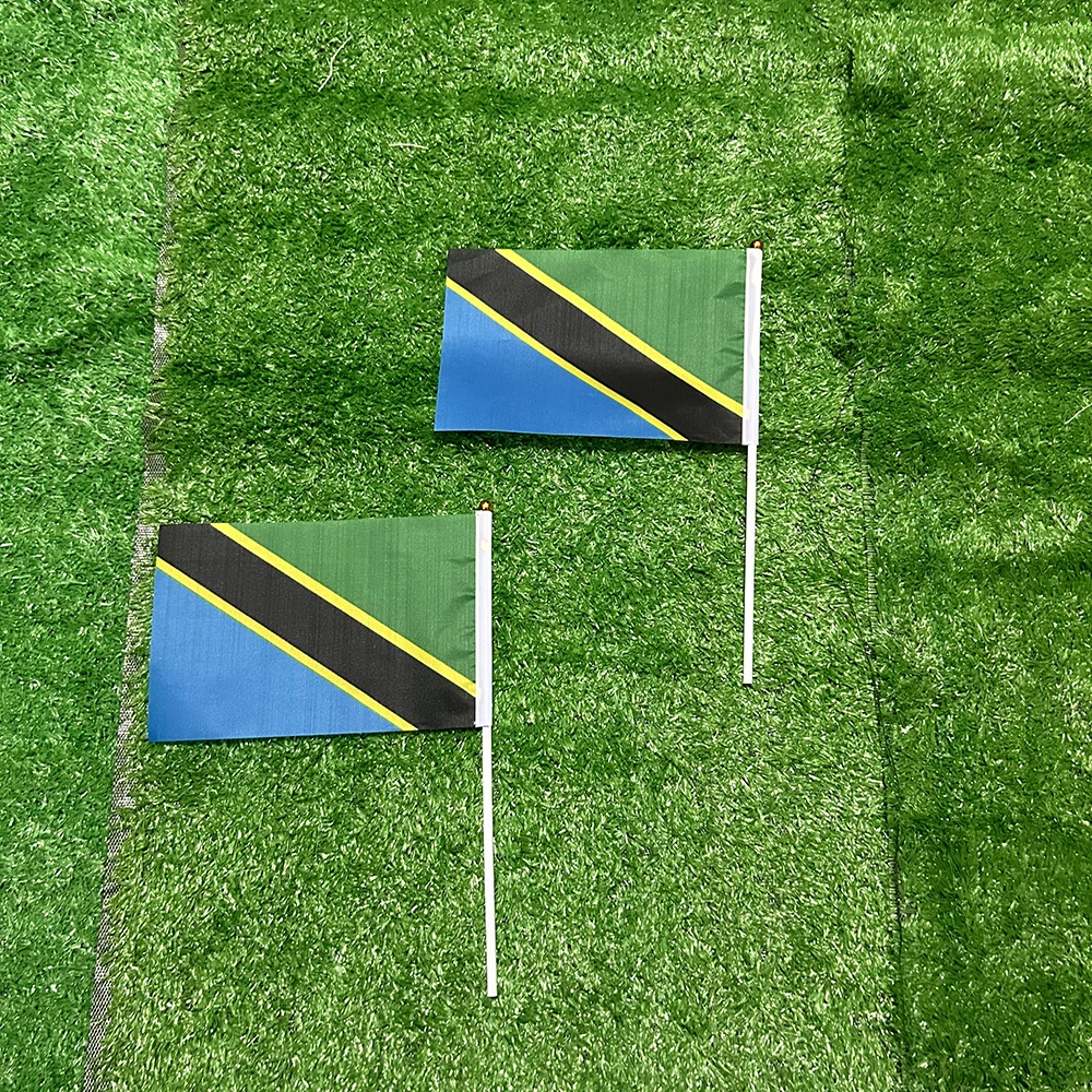 Bandera Tanzania poliéster con asta de plástico para exterior - imagen 4