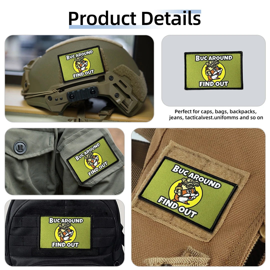 Parche táctico velcro FAFO castor – para chaleco y mochila táctica - imagen 5