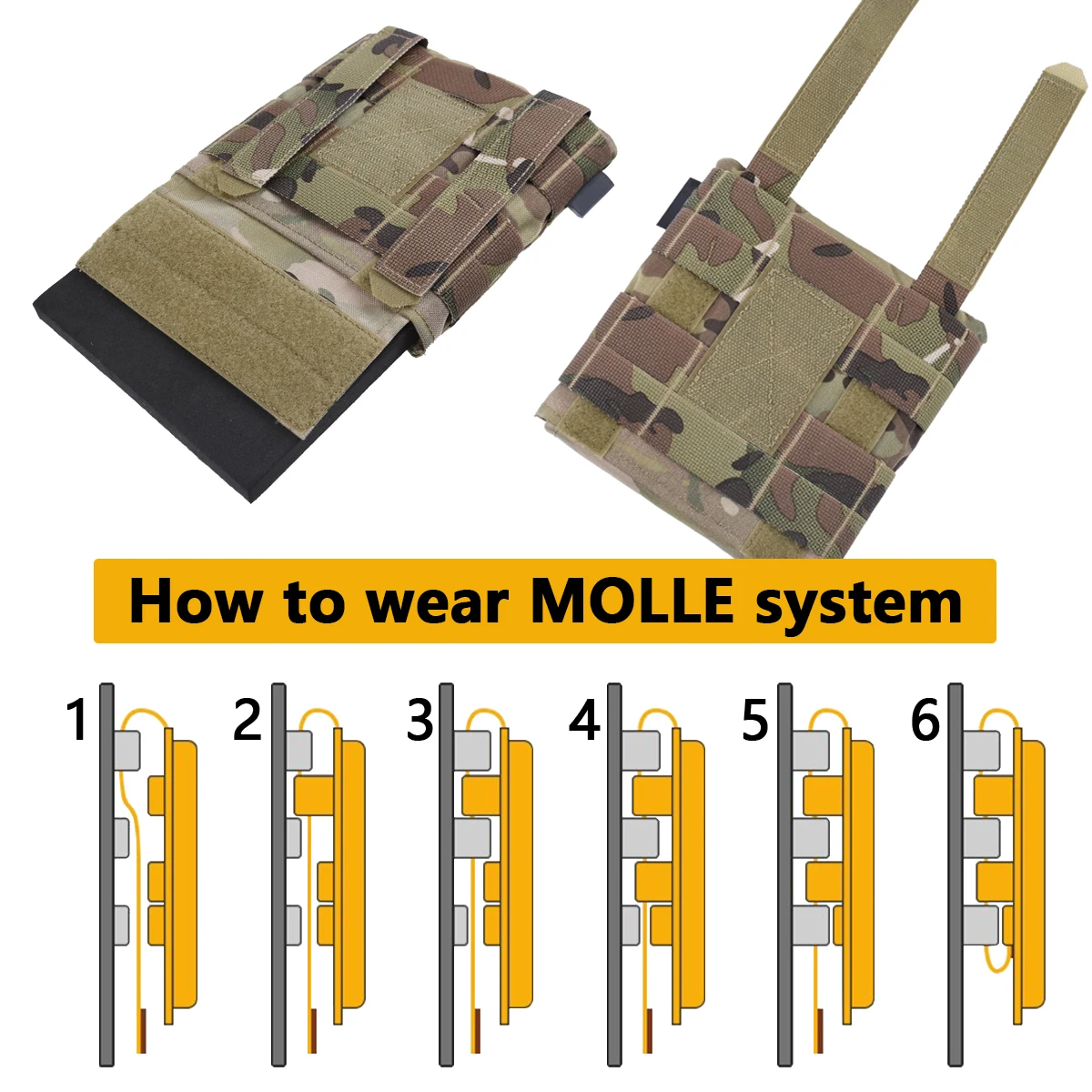 Bolsa porta-placas MOLLE lateral JPC2.0 AVS camuflaje caza - imagen 3