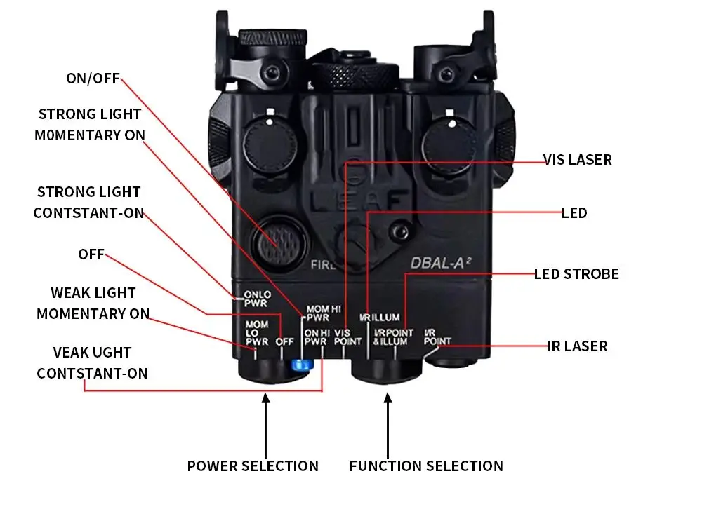 Luz láser DBAL A2 roja y verde con interruptor de presión