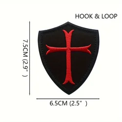 Parche bordado Cruz Malta – Insignia Velcro para Chaleco MOLLE