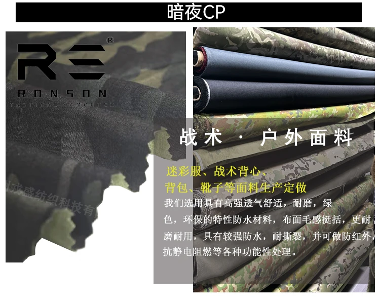 Detalle de la tela rip-stop camuflada