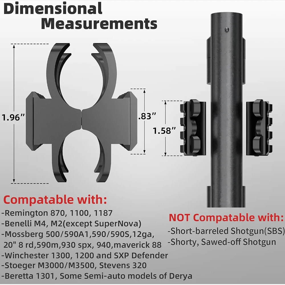 Soporte linterna escopeta Picatinny QD – Mossberg 500/590, Maverick 88 - imagen 2