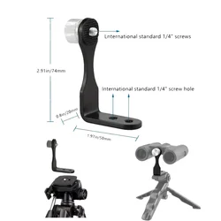 Soporte metálico tipo L para binoculares con adaptador trípode