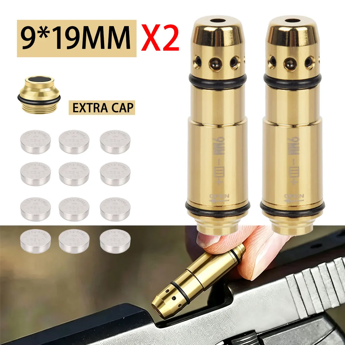 Cápsula láser Dry Fire para tiro seco – Entrenamiento de precisión calibre 9mm y varios