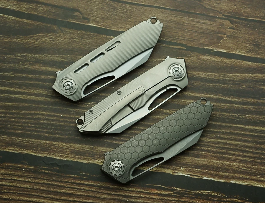 Cuchillo Plegable LEMIFSHE Neutralizer 154CM Titanio Cerámica EDC Táctica