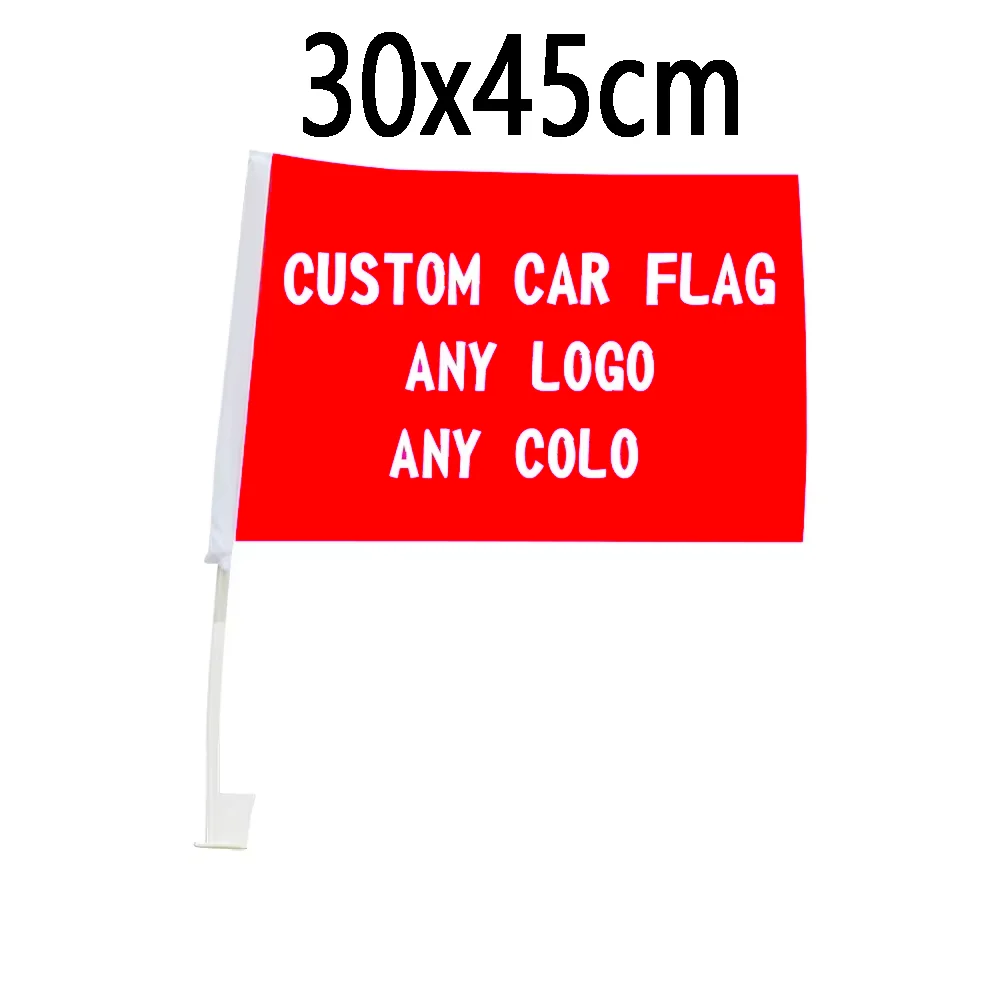 Bandera coche con logotipo impreso y asta para ventana - imagen 3