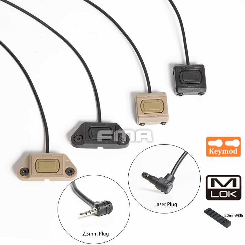 TB-FMA Interruptor cola de ratón táctico doble con cable para linterna