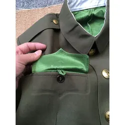 Conjunto verde militar de lana veraniego estilo vintage Fantine
