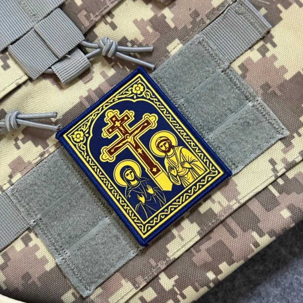 Parche Táctico Cruz Cristiana Vintage con Velcro para Mochila - imagen 5