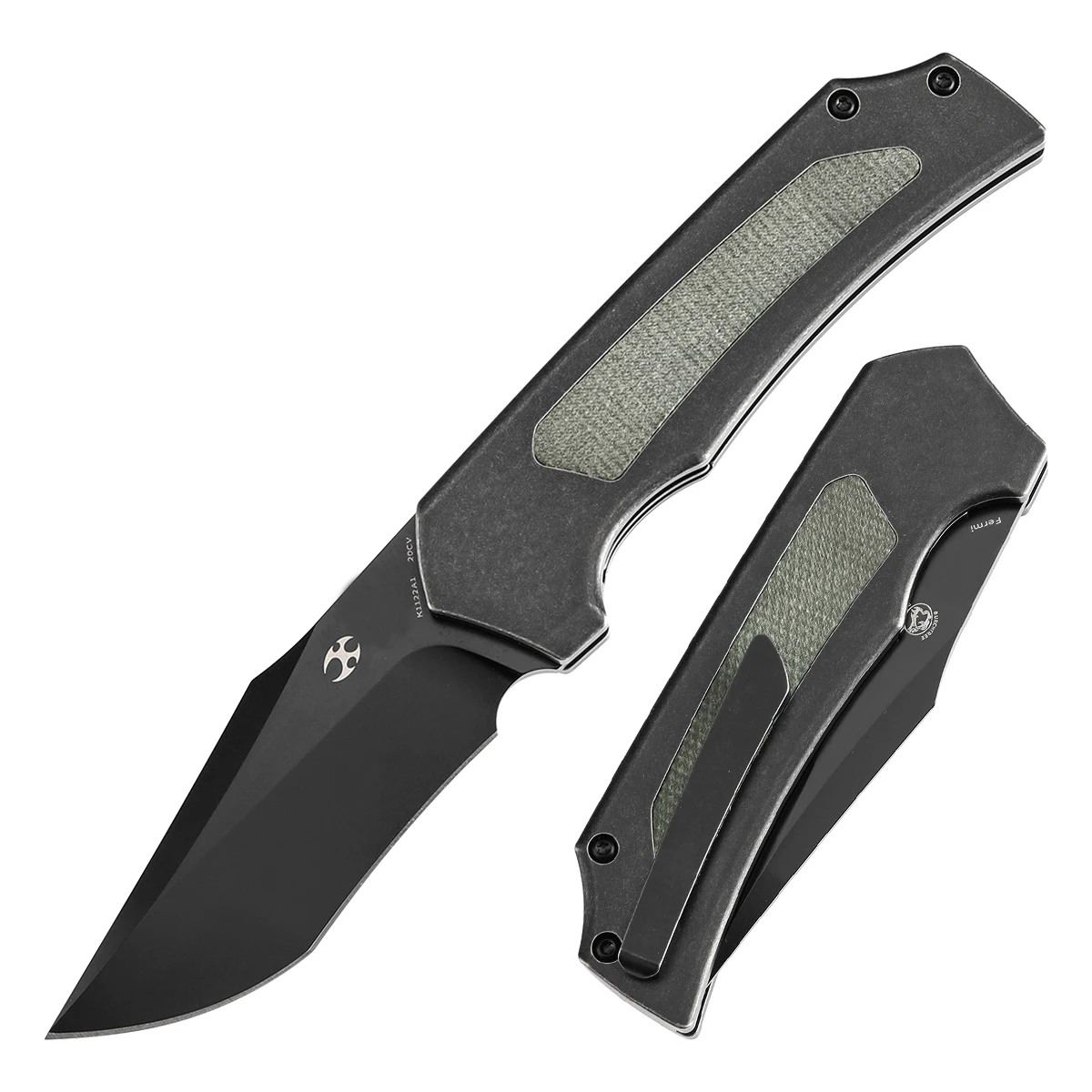 Cuchillo plegable Kansept K1122 Fermi con hoja y mango de una de sus variantes