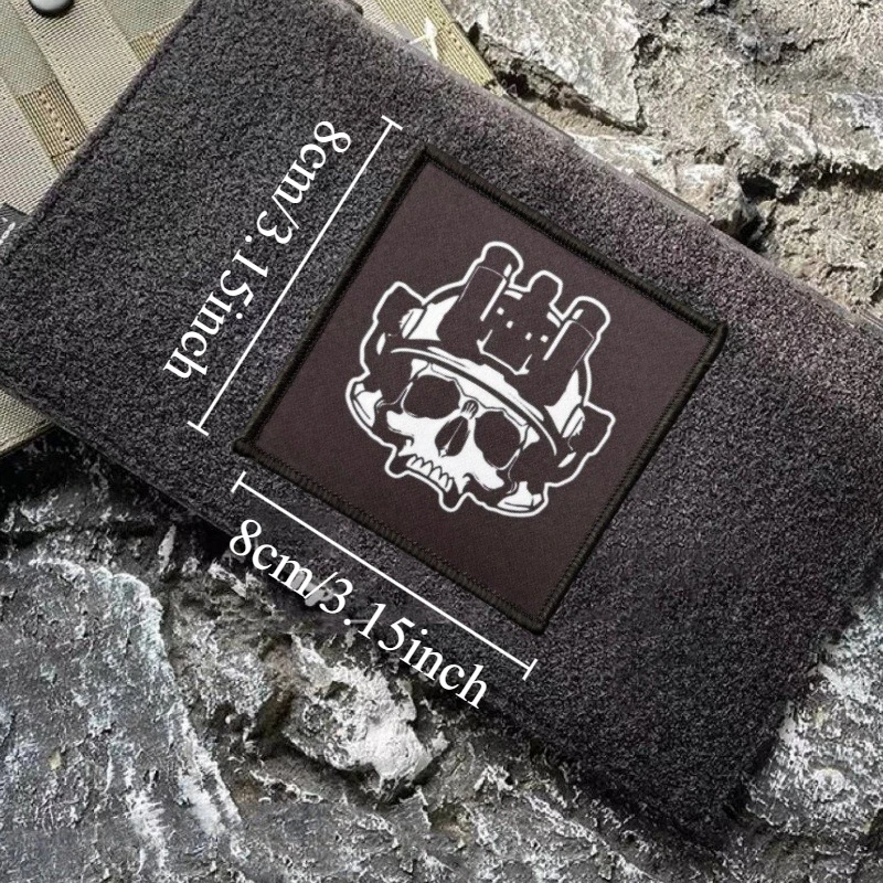 Parche táctico con calavera y acabado de impresión