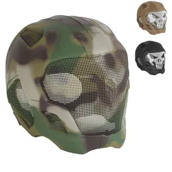 Casco tactico ajustable con malla de acero para Paintball exteriores