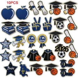 Parche bordado graduación 2026 baloncesto fútbol – termoadhesivo