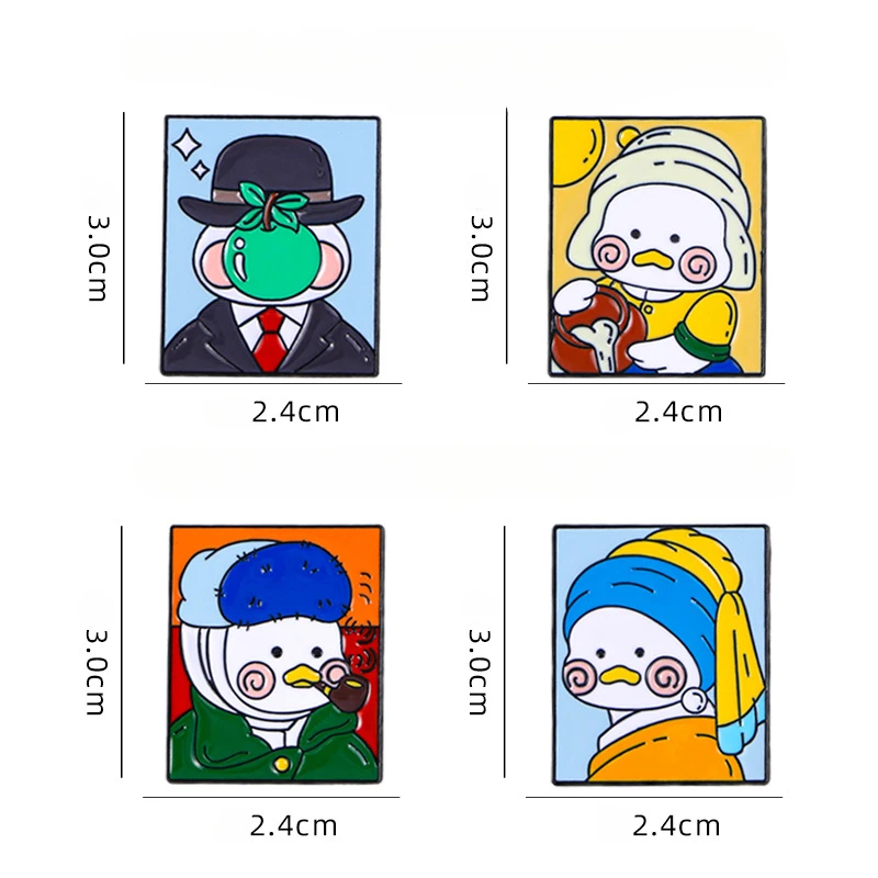 Broche insignia vaquera pato japonés dibujos animados esmalte - imagen 2