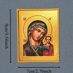 Parche táctico bordado fijación gancho-bucle Virgen Jesús para MOLLE