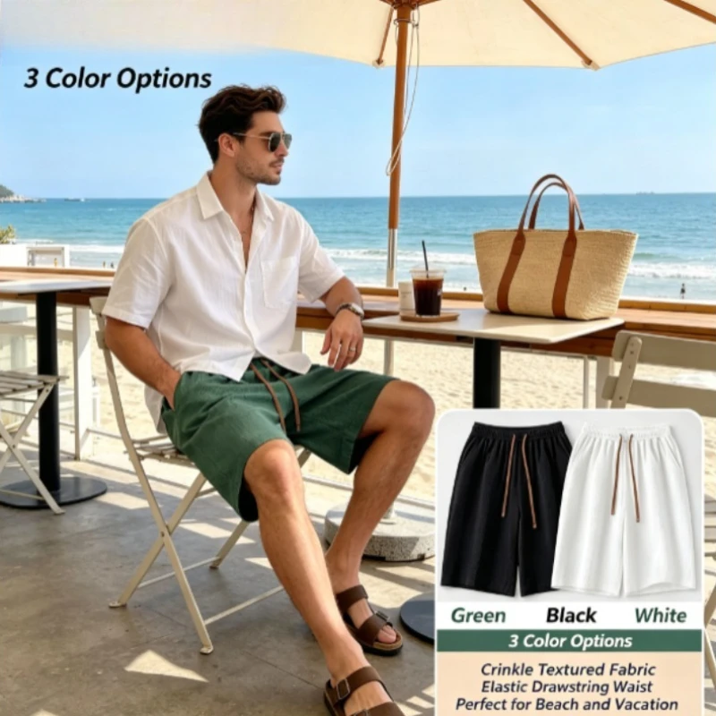 Pantalones cortos de secado rápido de seda helada holgados hombre - imagen 4
