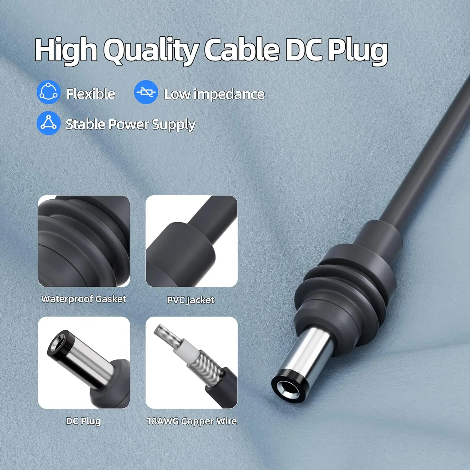 Cable adaptador CC batería Milwaukee, cobre puro baja resistencia camping - imagen 5